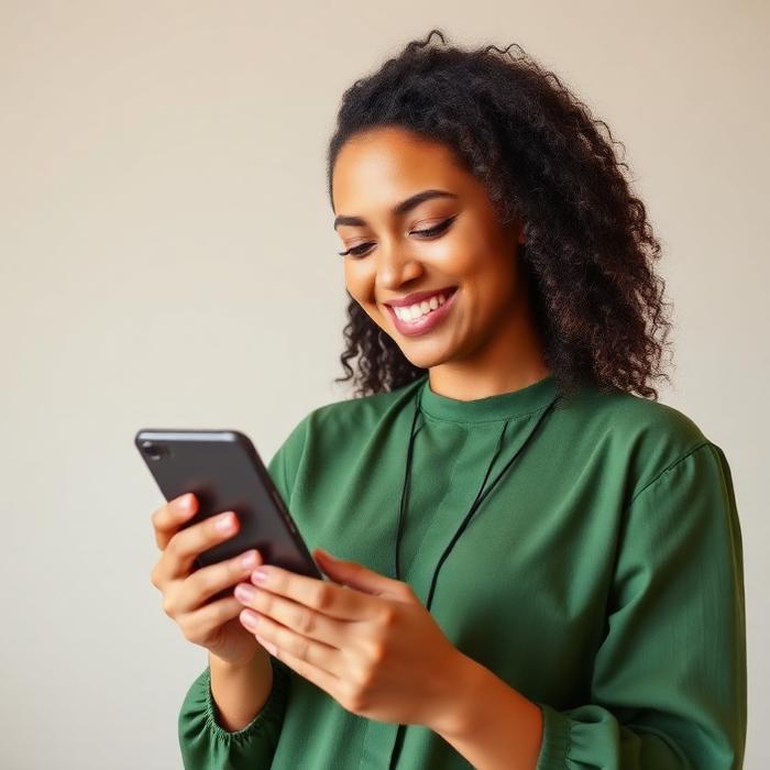Passageira usando o aplicativo do Táxi Brasileiro no celular